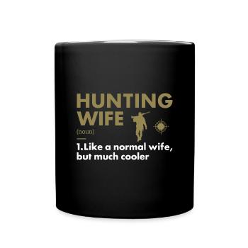 chasseur femme définition chasse - Mug uni - noir - Devant