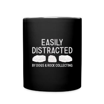 Collecteur de roches Chiens distraits et collecte de roches - Mug uni - noir - Devant