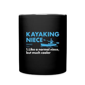 Kayaker Niece Definition Kayaking - Full Colour Mug - black - Front