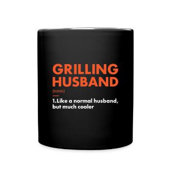 Griller Husband Definition Grilling - Full Colour Mug - black - Front