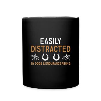 Cavalier Chiens facilement distraits et équitation d’endurance - Mug uni - noir - Devant
