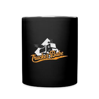 Trucker Babe - LKW Frauen Männer Leidenschaft - Tasse einfarbig - Schwarz - Vorne