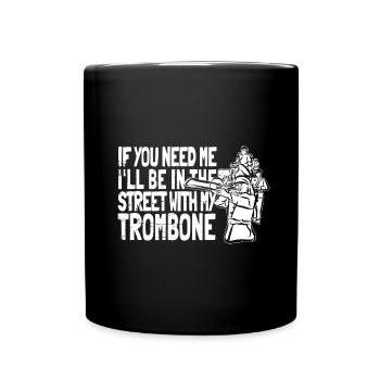 Posaune - Tasse einfarbig - Schwarz - Vorne