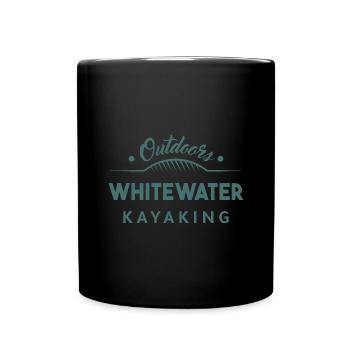 Outdoors Whitewater Kayaking - Full Colour Mug - black - Front