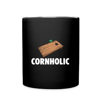 Cornhole Sprüche | Cornhole Spieler Geschenke - Tasse einfarbig - Schwarz - Vorne