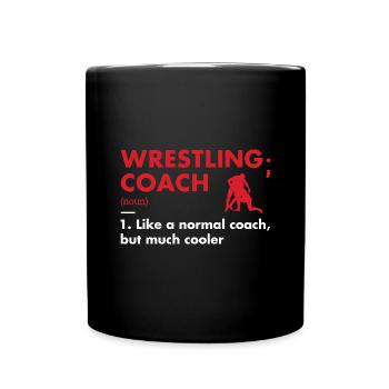 Sport Coach Definition Wrestling - Full Colour Mug - black - Front