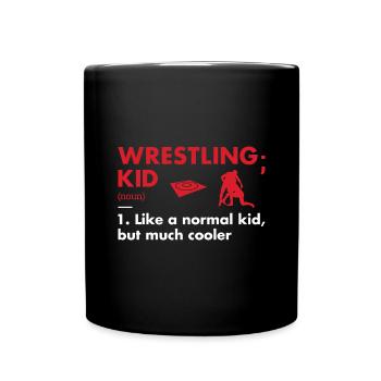 Sport Kid Definition Wrestling - Full Colour Mug - black - Front