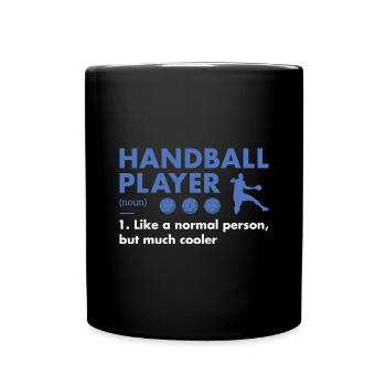 Sport Player Definition Handball - Tasse einfarbig - Schwarz - Vorne