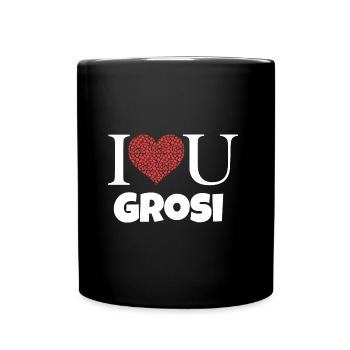 Liebe dich Grosi Oma Schweiz beschts Grosi - Tasse einfarbig - Schwarz - Vorne