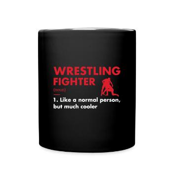 Sport Fighter Definition Wrestling - Full Colour Mug - black - Front