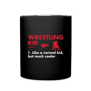 Sport Kid Definition Wrestling - Full Colour Mug - black - Front