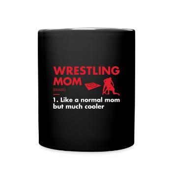Sport Mom Definition Wrestling - Full Colour Mug - black - Front