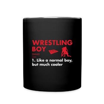 Sport Boy Definition Wrestling - Full Colour Mug - black - Front