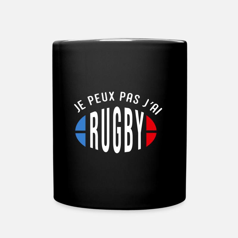 Rugby Je peux pas j ai rugby - Mug uni - noir