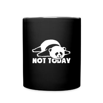 Pas aujourd’hui - Fatigué et paresseux - Panda - Mug uni - noir - Devant