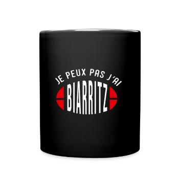 Rugby Je peux pas j ai Biarritz supporter biarritz - Mug uni - noir - Devant