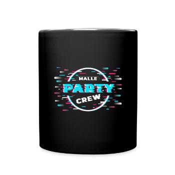 Malle Party Crew Glitch Palmen Urlaub Reise - Tasse einfarbig - Schwarz - Vorne