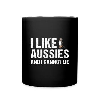 Dog I Like Aussie And I Cannot Lie - Full Colour Mug - black - Front