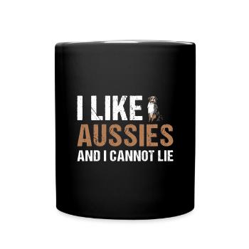 Dog I Like Aussie And I Cannot Lie - Full Colour Mug - black - Front