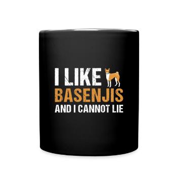 Dog I Like Basenji And I Cannot Lie - Full Colour Mug - black - Front