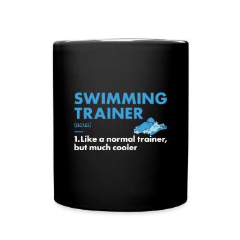 Sport Trainer Swimming - Tasse einfarbig - Schwarz - Vorne