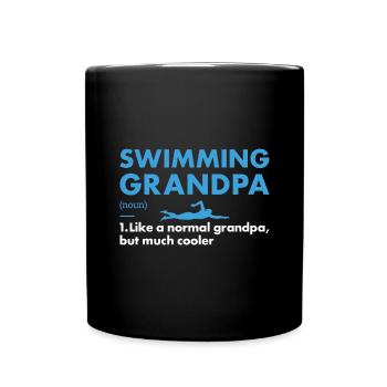 Sport Grandpa Swimming - Tasse einfarbig - Schwarz - Vorne