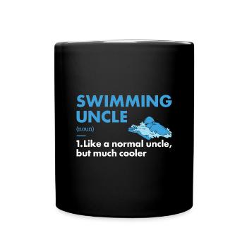 Sport Uncle Swimming - Tasse einfarbig - Schwarz - Vorne