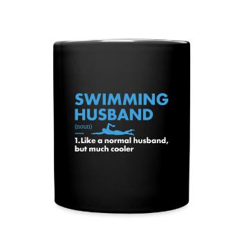 Sport Husband Swimming - Tasse einfarbig - Schwarz - Vorne