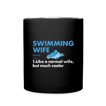 Sport Wife Swimming - Tasse einfarbig - Schwarz - Vorne