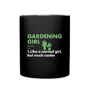 Jardinier Fille Définition Jardinage - Mug uni - noir - Devant