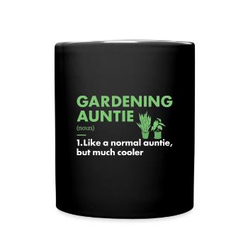 Jardinier Tante Définition Jardinage - Mug uni - noir - Devant