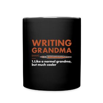 Writer Grandma Definition Writing - Full Colour Mug - black - Front