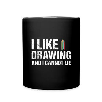 Tiroir J’aime dessiner - Mug uni - noir - Devant