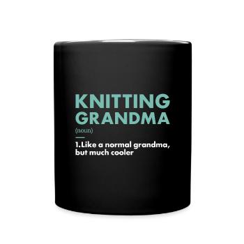 Knitter Grandma Definition Knitting - Full Colour Mug - black - Front