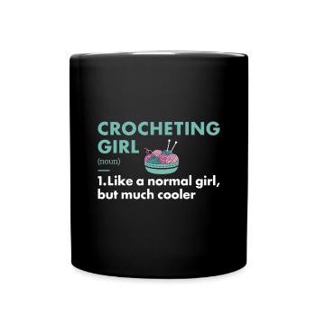Crocheter Girl Definition Crocheting - Tasse einfarbig - Schwarz - Vorne
