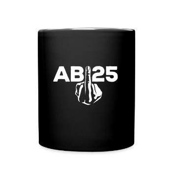 Abi 25 - Stinkefinger - Abitur - Geschenk - Tasse einfarbig - Schwarz - Vorne