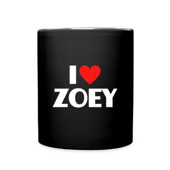 J’aime Zoey Red Heart Love Fan Gift - Mug uni - noir - Devant