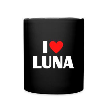 I love Luna Red Heart Love Fan Gift - Full Colour Mug - black - Front