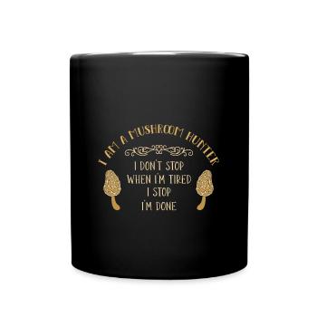 Pilze sammeln Pilzsammler - Tasse einfarbig - Schwarz - Vorne