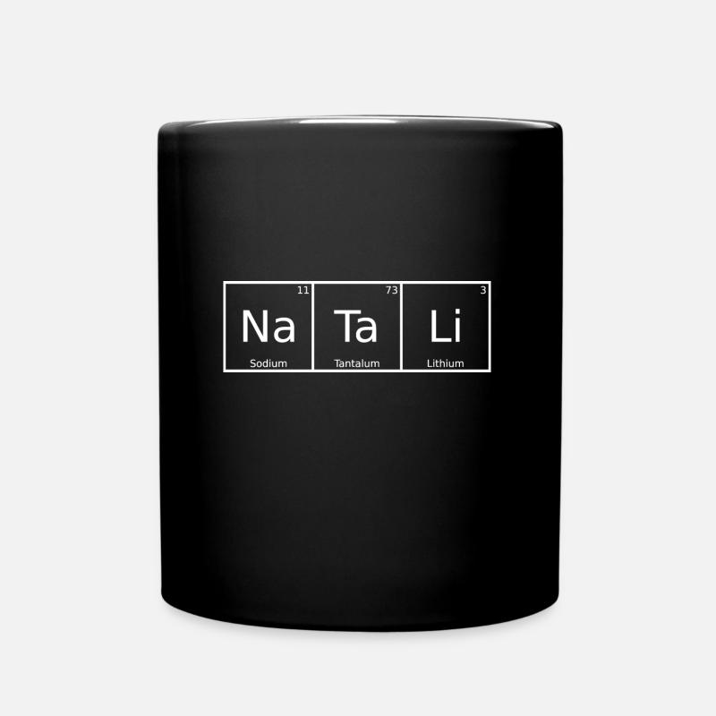 Natali Name First Name Chemistry Periodic Table Elements - Full Colour Mug - black