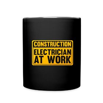 Electrician Electrical Engineer Electronics Technician - Full Colour Mug - black - Front