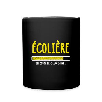 Écolière en cours de chargement humour rentrée - Mug uni - noir - Devant