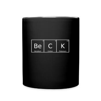 Beck Name Vorname Chemie Periodensystem Elemente - Tasse einfarbig - Schwarz - Vorne