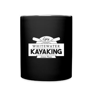 Enjoy Whitewater Kayaking - Full Colour Mug - black - Front