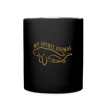 Ich liebe Dugongs Manatees mein Spirit - Tasse einfarbig - Schwarz - Vorne