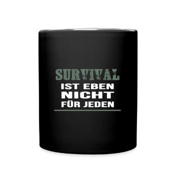 wild Bushcraft outdoor survival Prepper - Tasse einfarbig - Schwarz - Vorne