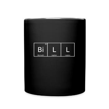 Bill Name Vorname Chemie Periodensystem Elemente - Tasse einfarbig - Schwarz - Vorne