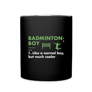 Sport Boy Definition Badminton - Tasse einfarbig - Schwarz - Vorne