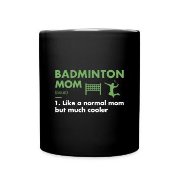 Sport Mom Definition Badminton - Tasse einfarbig - Schwarz - Vorne