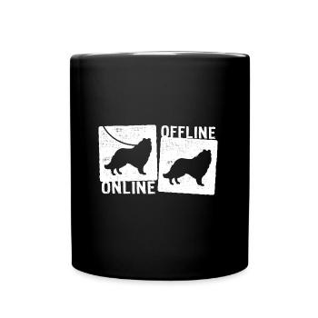Online Offline - Collie Hund Hundeleine - Tasse einfarbig - Schwarz - Vorne